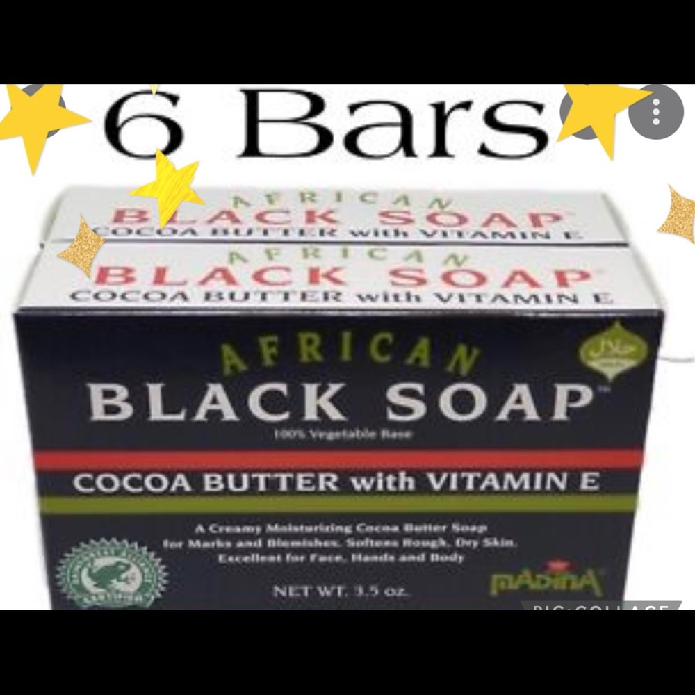 African Black Soap. 6Bars